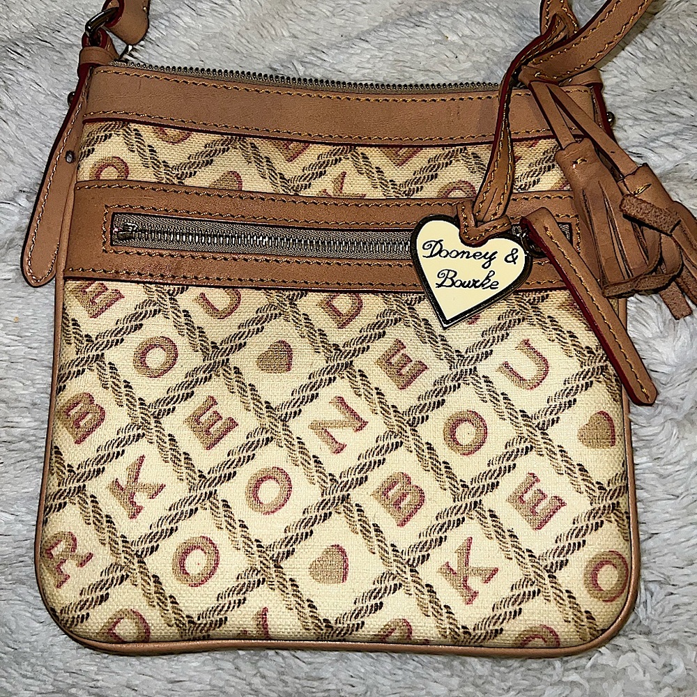 Dooney & Bourke Yellow Crossword Letter Carrier Handbag